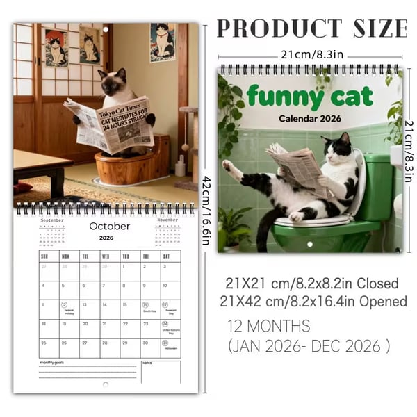 2026 Funny Cat Calendar