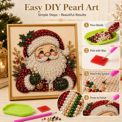 🎄 Early Christmas Pre-Sale 49% OFF – Premium 3D Pearl Christmas Diamond Painting Art Kit | Beads DIY Holiday Decor 🎅⛄️❄️