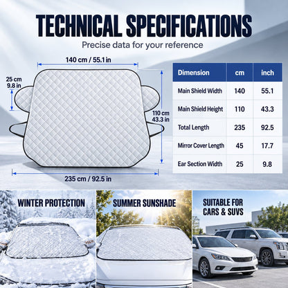 Universal Car Windshield Snow Cover - Winter Anti-Frost & Summer Sunshade Protector