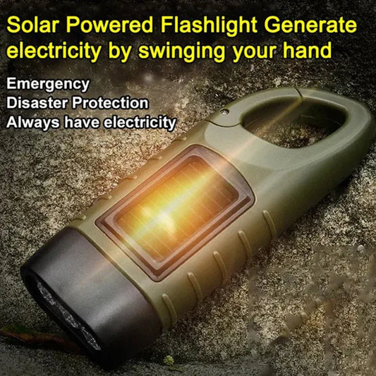 🔦 Solar + Hand-Crank Flashlight | Outdoor Backup