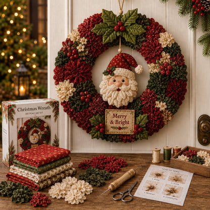 🔥49% Off Last Day - 🔥🎄 3D Fabric Poke Wreath DIY Kit2