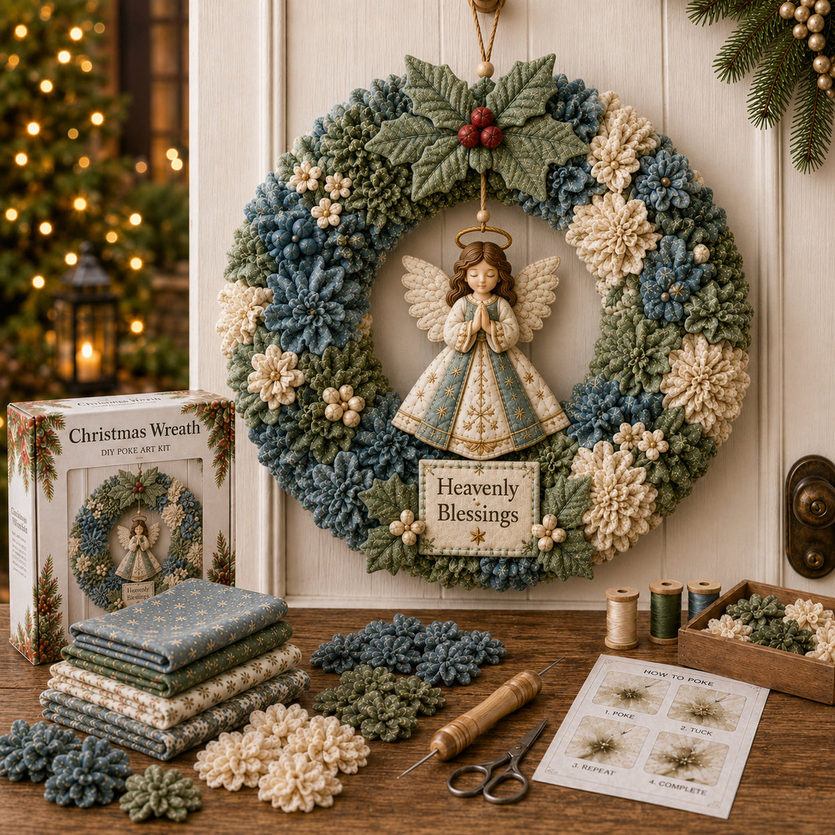 🔥49% Off Last Day - 🔥🎄 3D Fabric Poke Wreath DIY Kit2