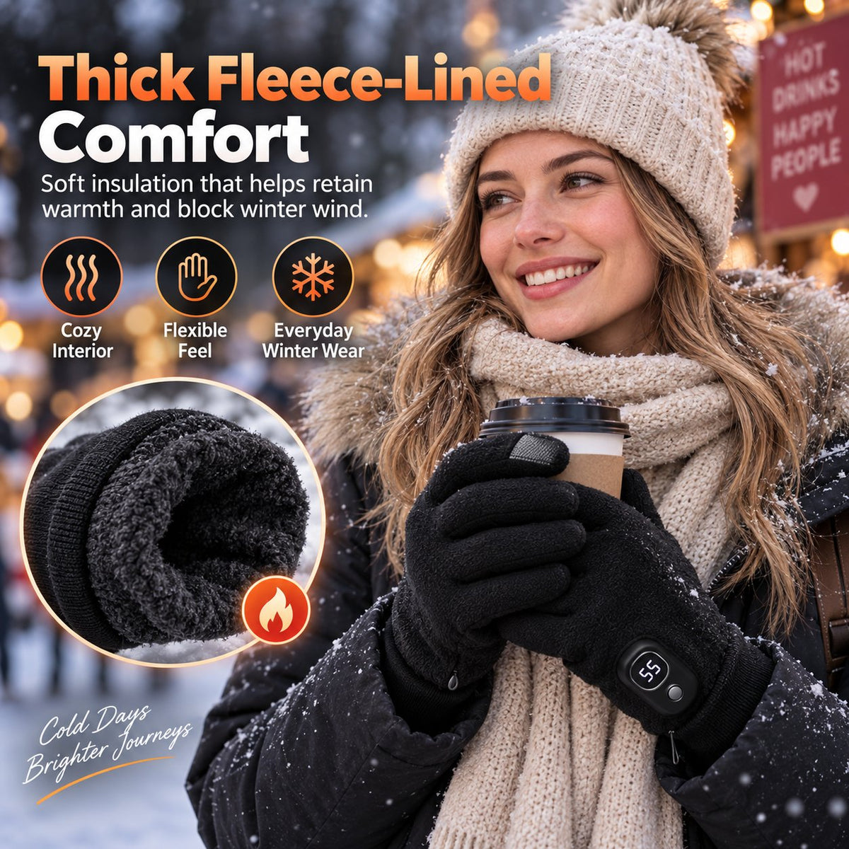 🔥 Heated Electric Winter Gloves — 3000mAh Thermal Touchscreen Gloves ❄️