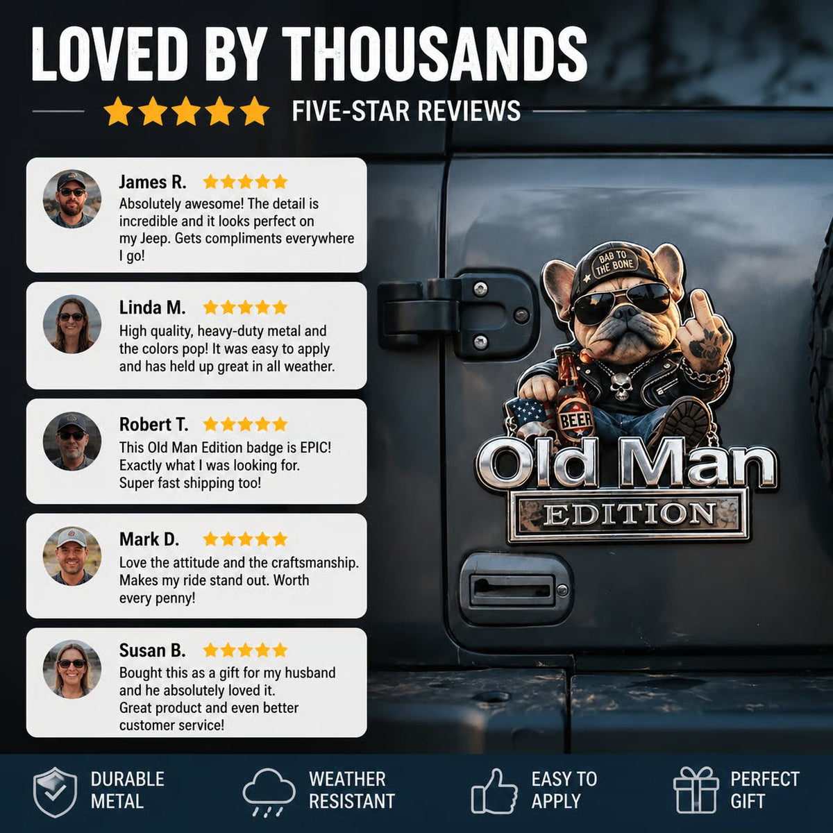 🚗💨 Funny Old Man Edition French Bulldog Car Decal 🐶