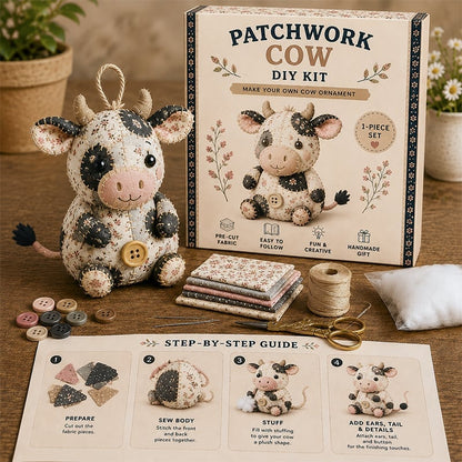 🧵DIY Patchwork Animal Kit – Create Your Own Adorable Animals - Highland Cattle