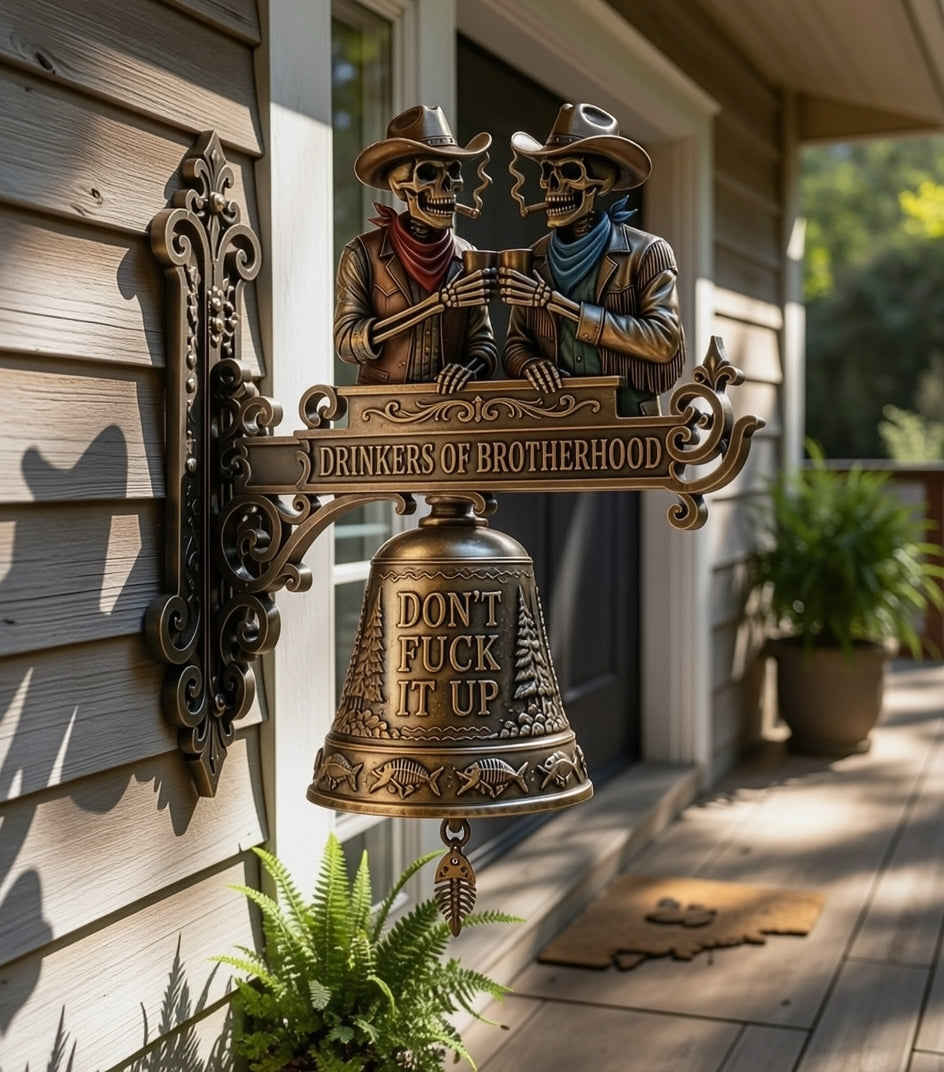 🔔"Don't Fuck It Up" Skeleton Cowboy Hanging Bell
