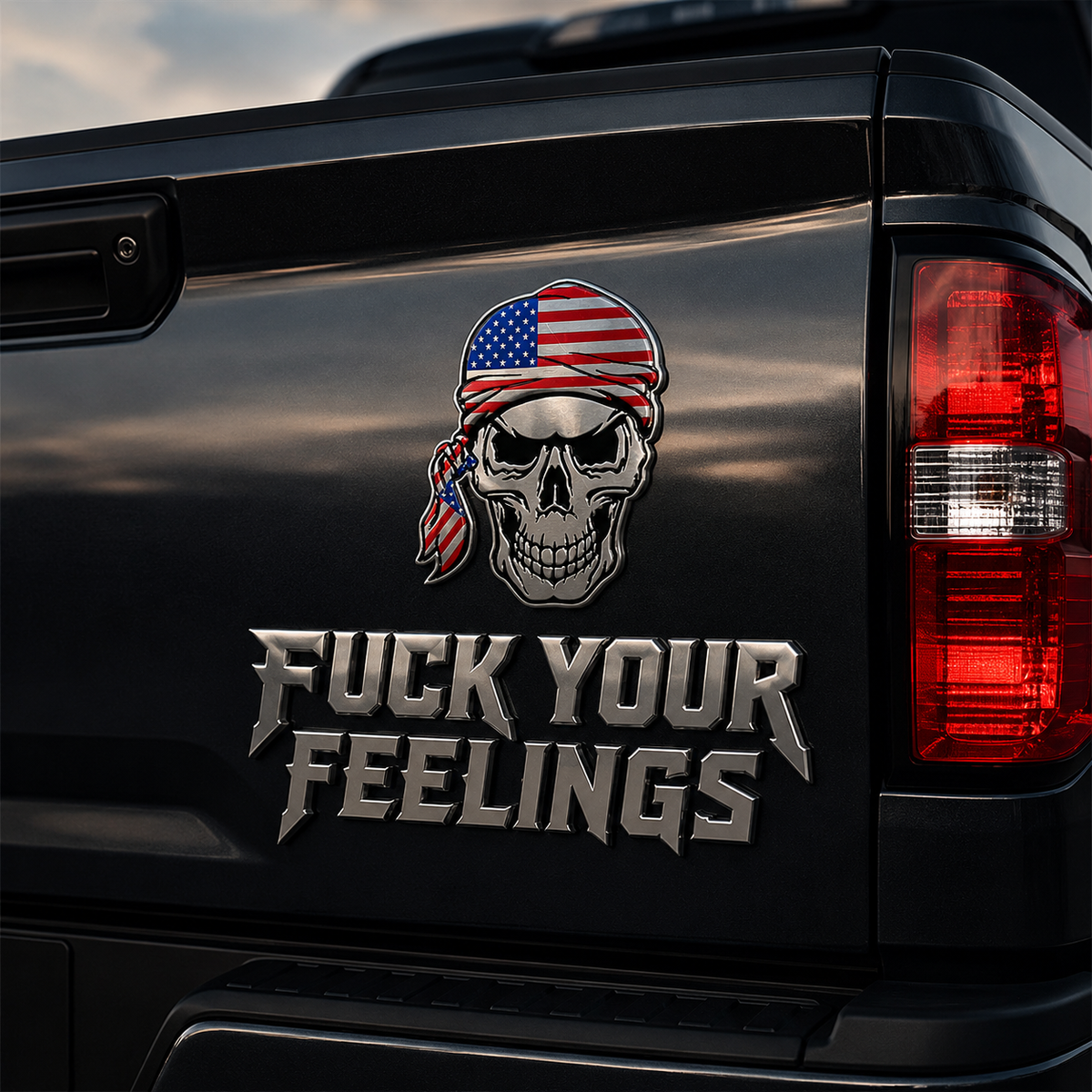 "F Your Feelings" Skull Truck Emblem