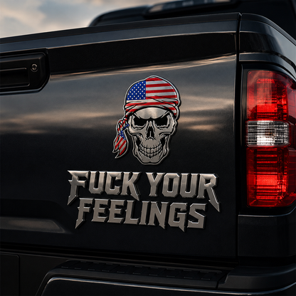 "F Your Feelings" Skull Truck Emblem