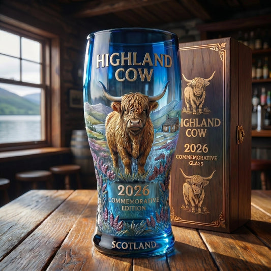 🍺🐮 Raise a Toast to 2026 — Limited Edition Highland Cow Glass!