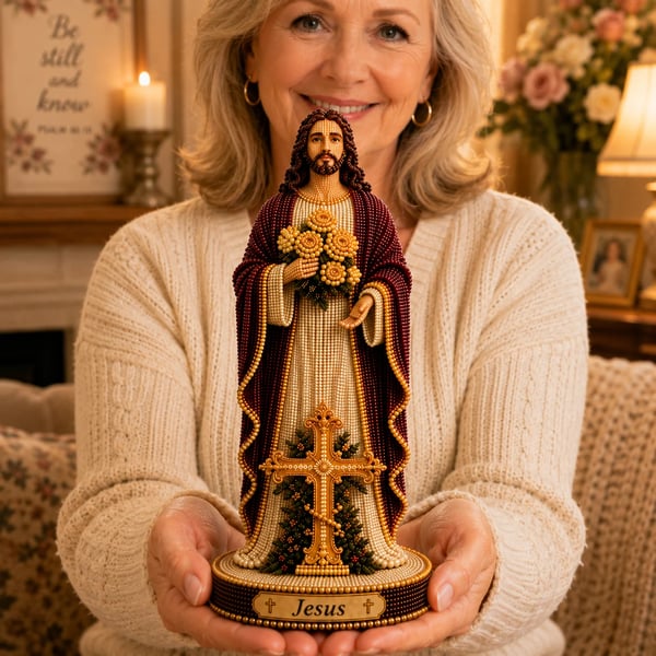 ✝️Sacred Jesus Statue 3D Beaded DIY Kit💕