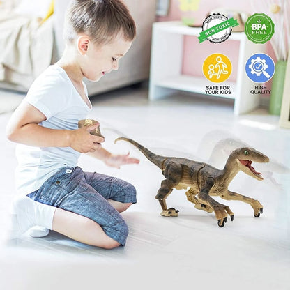 Realistic Remote Control Dinosaur (Buy 1 and get a 12-piece dinosaur kit)