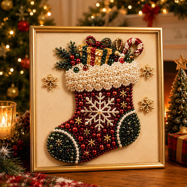 🎄 Early Christmas Pre-Sale 49% OFF – Premium 3D Pearl Christmas Diamond Painting Art Kit | Beads DIY Holiday Decor 🎅⛄️❄️