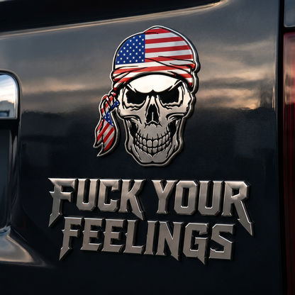 "F Your Feelings" Skull Truck Emblem