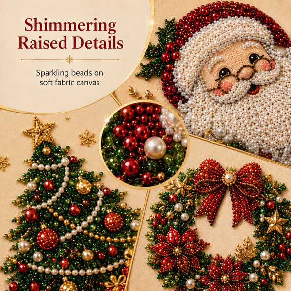🎄 Early Christmas Pre-Sale 49% OFF – Premium 3D Pearl Christmas Diamond Painting Art Kit | Beads DIY Holiday Decor 🎅⛄️❄️