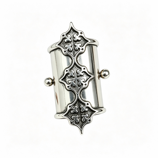 Original Jewelry for Hair丨Gothic Vintage Braid Hair Cuff, Medieval Cross Metal Braided Hair Bead, Retro Hair Accessory for Braids