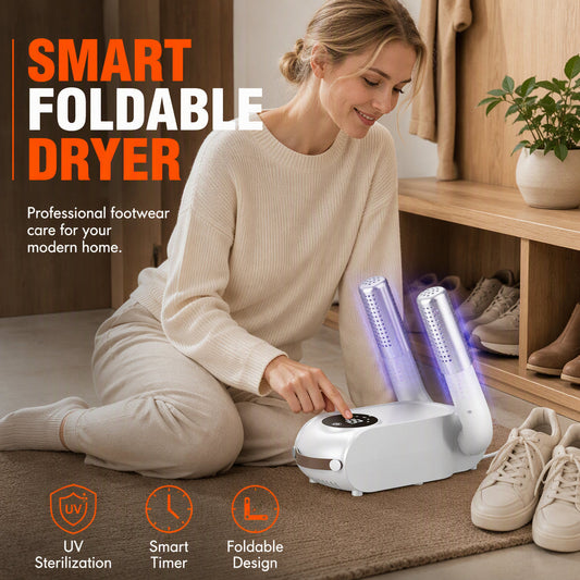Foldable Shoe Dryer with Smart Timer and UV Light